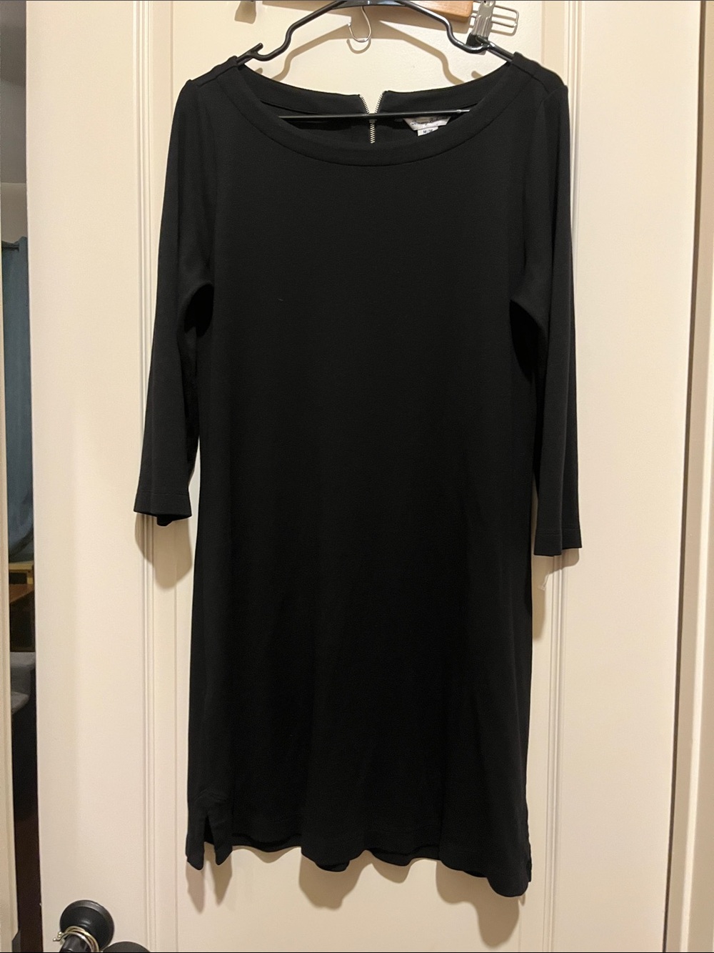 Tommy Bahama Black 3/4 Sleeve Shift Dress Medium